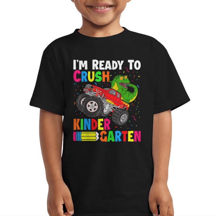 Ready To Crush Kindergarten T-Rex Back To School Boys Graphic Kid T-Shirt
