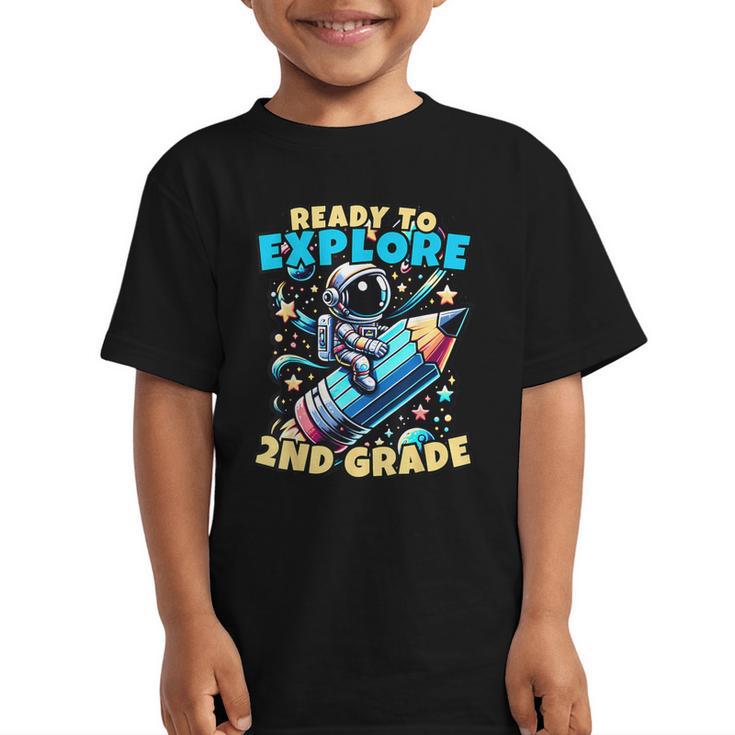 Ready To Explore 2nd Grade Kids Astronaut Back To School Graphic Kid T-Shirt