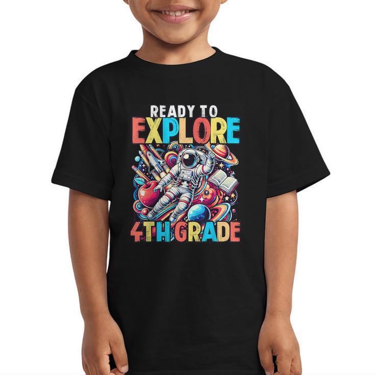Ready To Explore 4th Grade Boys Astronaut Back To School Graphic Kid T-Shirt