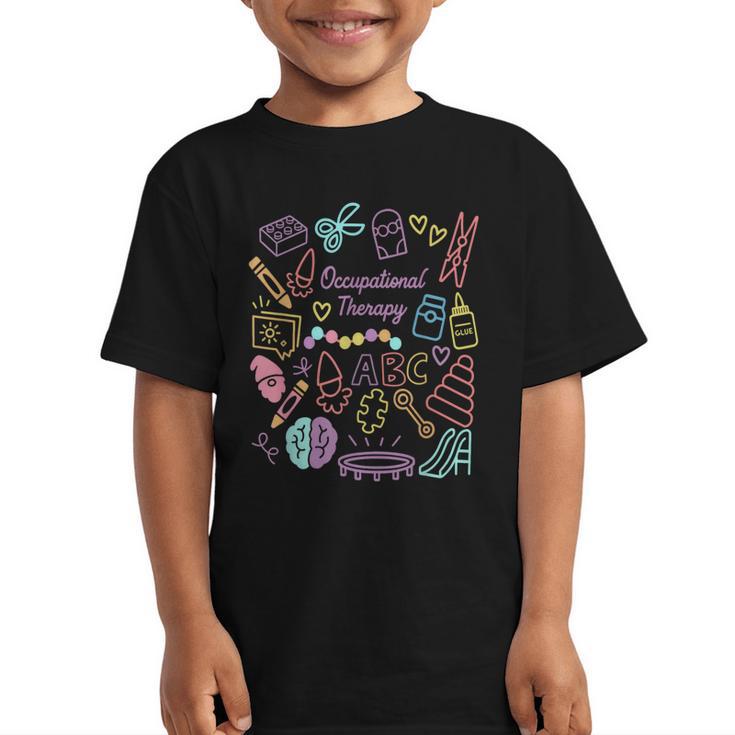 Retro Occupational Therapy Doodle Back To School Costume Graphic Kid T-Shirt