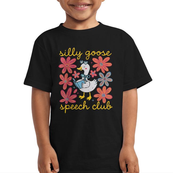 Retro Silly Goose Speech Therapy SLP Back To School Graphic Kid T-Shirt