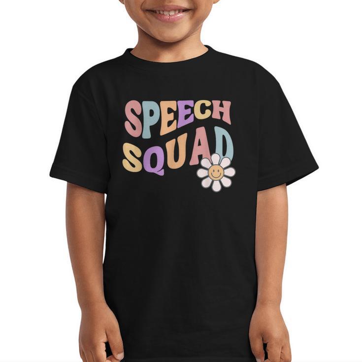 Retro Speech Squad Back To School Speech Therapist SLP Graphic Kid T-Shirt