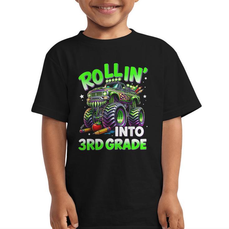 Rollin' Into 3rd Grade Monster Truck Back To School Boys Graphic Kid T-Shirt