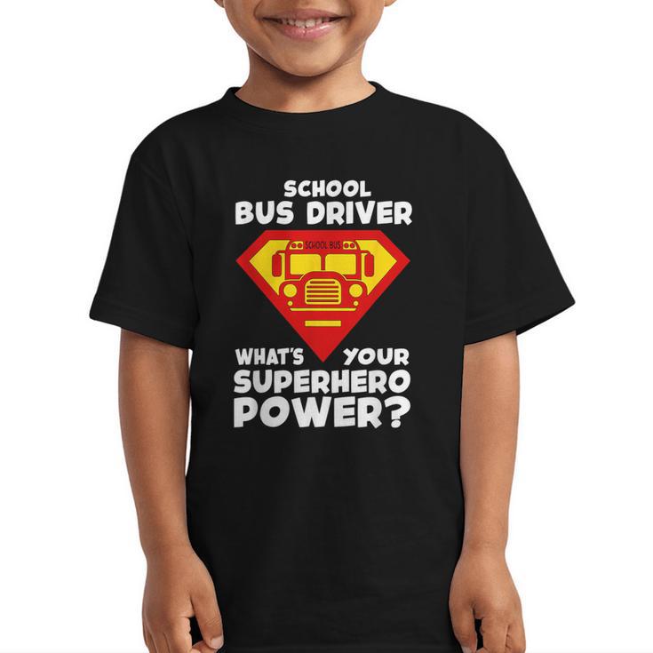 School Bus Driver Superhero Back To School Graphic Kid T-Shirt