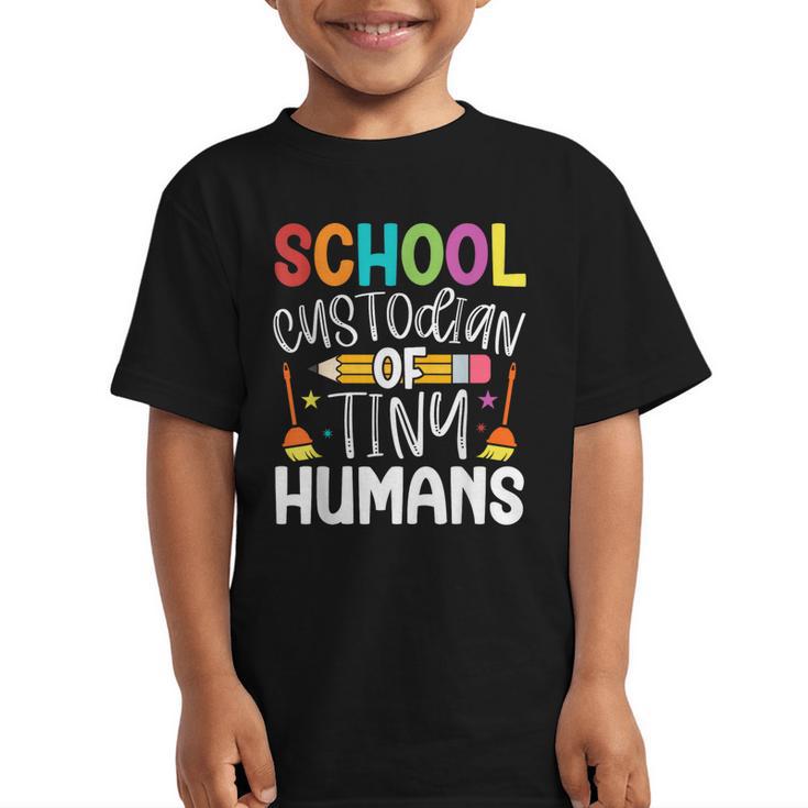 School Custodian Of Tiny Humans Back To School Janitor Graphic Kid T-Shirt