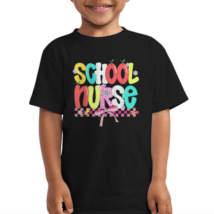 School Nurse Appreciation Day Coquette Bow Back To School Graphic Kid T-Shirt