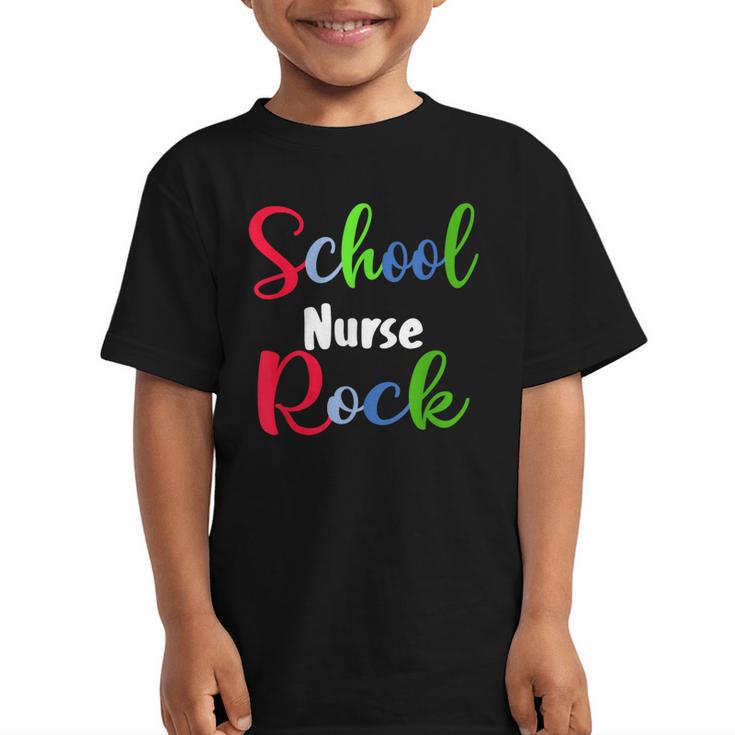 School Nurse Rock Back To School -Funny Nurses School Graphic Kid T-Shirt