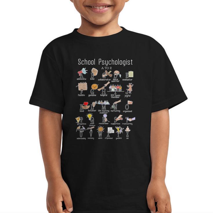 School Psychologist Alphabet ABCs Psychology Back To School Graphic Kid T-Shirt