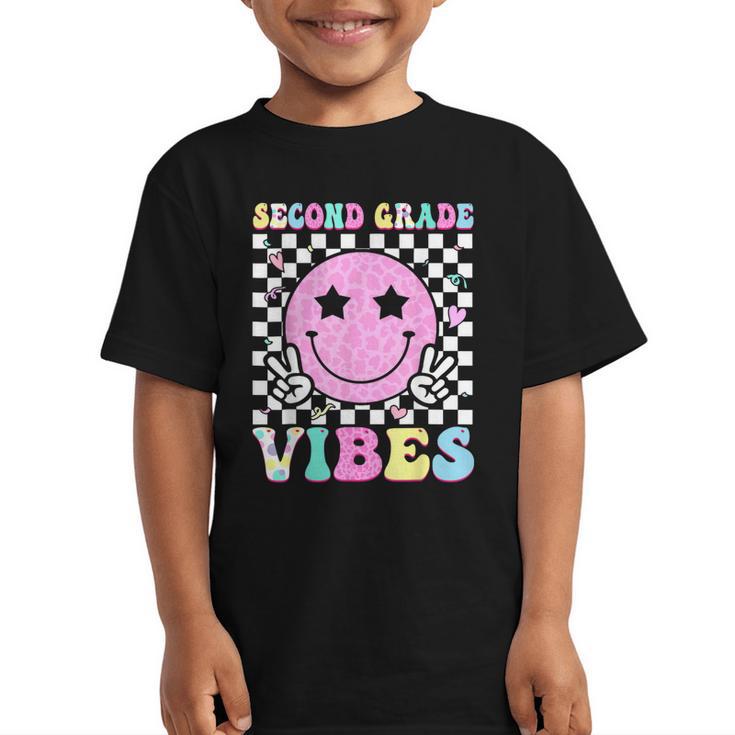 Second Grade Vibes Groovy Back To School 2nd Grade Girls Kid Graphic Kid T-Shirt