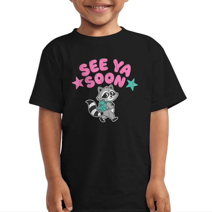 See Ya Soon Summer Cute Raccoon Back To School Kids Student Graphic Kid T-Shirt