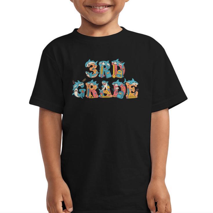 Shark Third Grade Back To School Kids Boys Girls Graphic Kid T-Shirt
