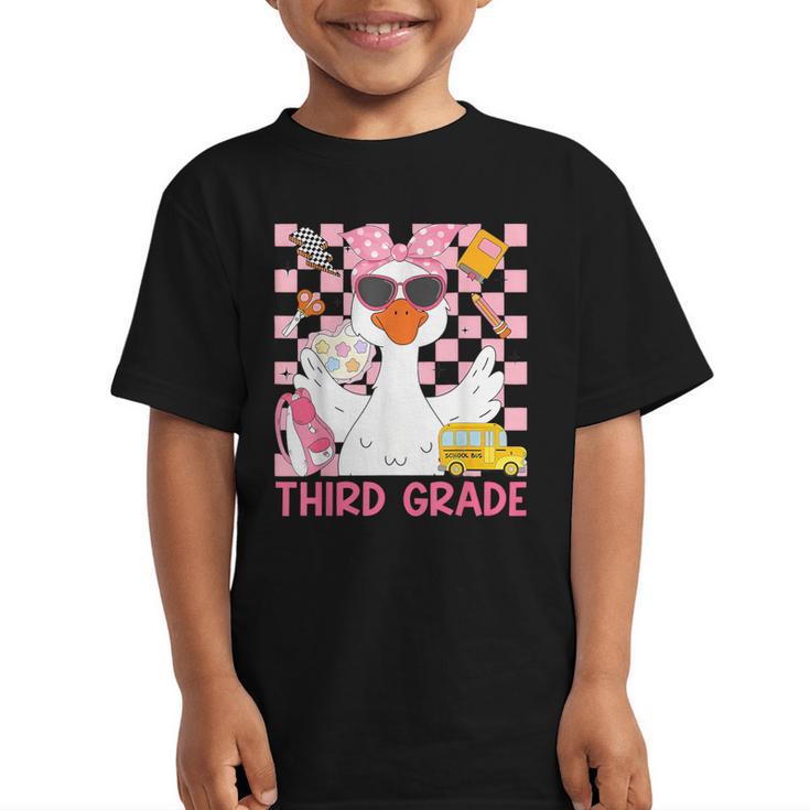 Silly Goose Third Grade Grade Back To School Coquette Girly Graphic Kid T-Shirt
