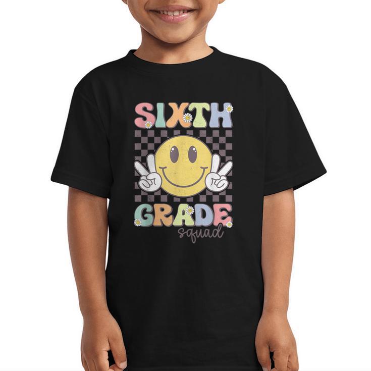 Sixth Grade Squad Smile Face 6th Grade Back To School Graphic Kid T-Shirt