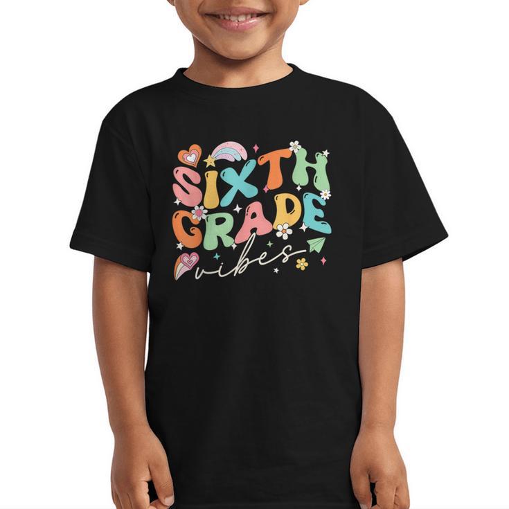 Sixth Grade Vibes 6th Grade Team Groovy Back To School Graphic Kid T-Shirt