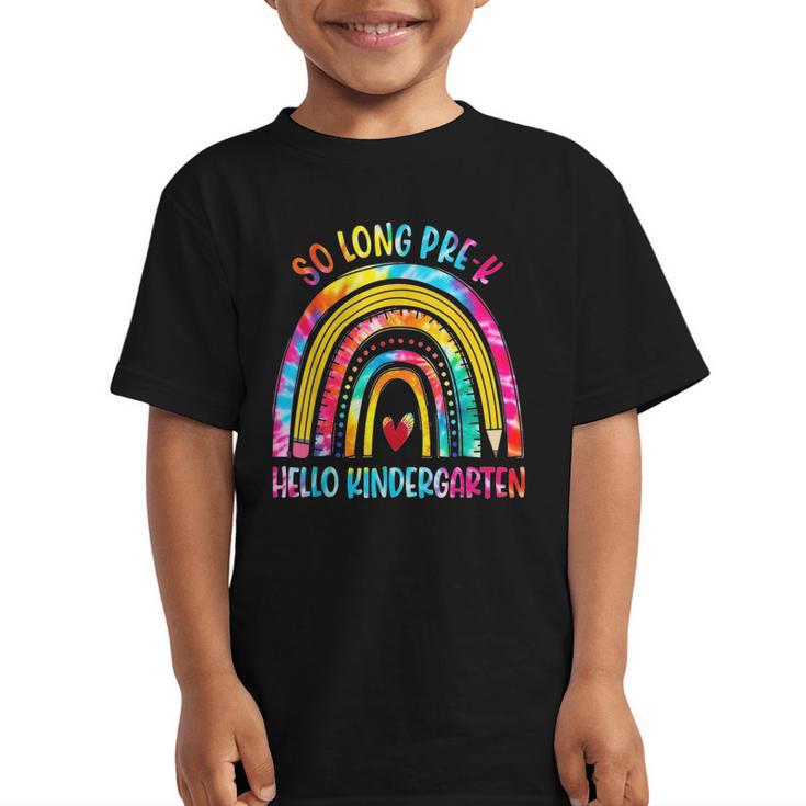 So Long Pre-K Hello Kindergarten Rainbow Back To School Graphic Kid T-Shirt