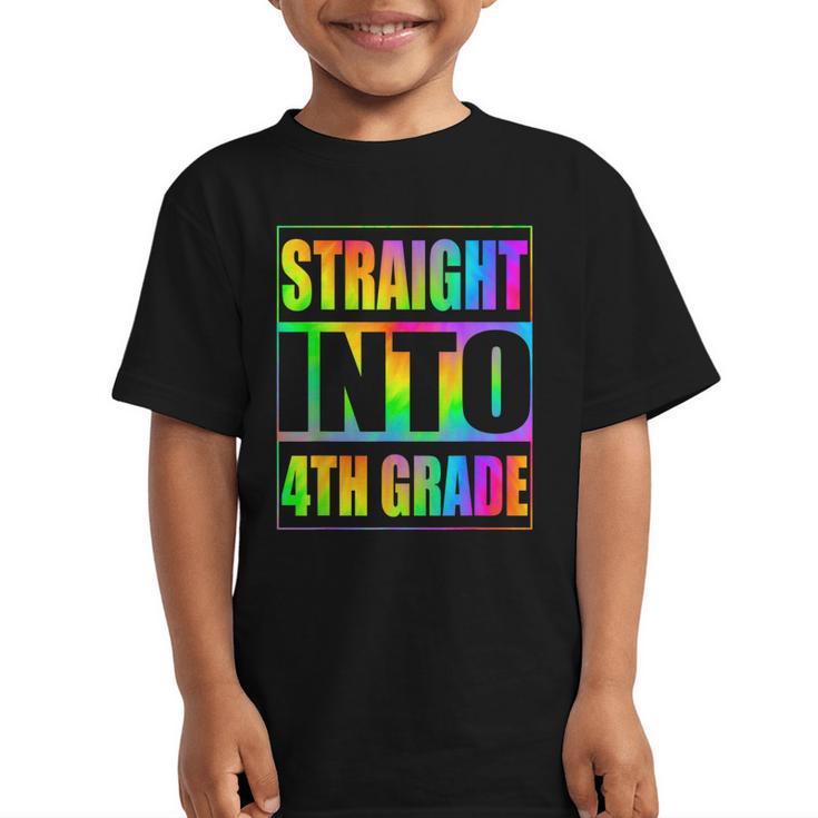 Straight Into 4th Grade Fourth Grade Back To School Graphic Kid T-Shirt