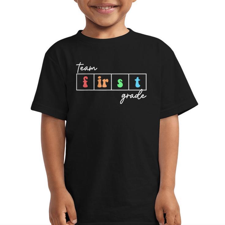 Team First Grade Back To School First Day Of 1st Grade Cute Graphic Kid T-Shirt