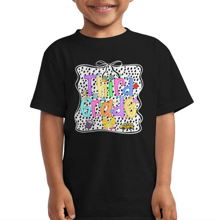 Third Grade Dalmatian Dots 3rd Grade Back To School Girls Graphic Kid T-Shirt