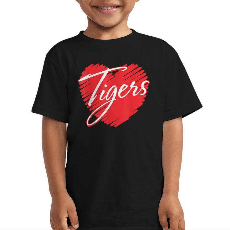 Tigers Heart Back To School Spirit R Graphic Kid T-Shirt