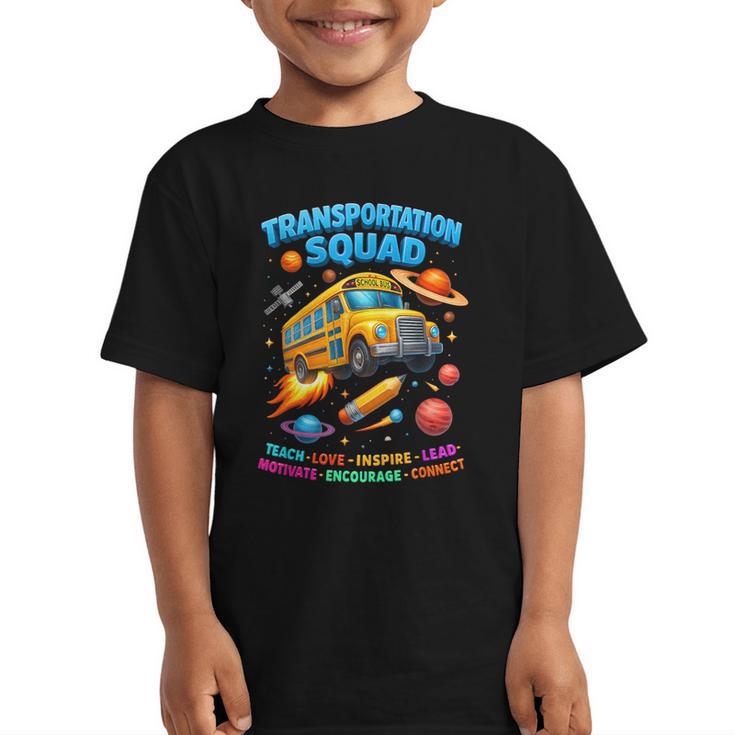 Transportation Squad School Bus Back To School Retro Graphic Kid T-Shirt