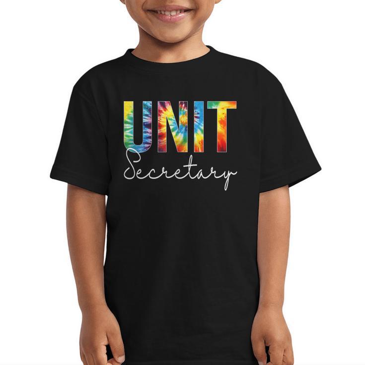 Unit Secretary Women Tie Dye Back To School Appreciation Day Graphic Kid T-Shirt