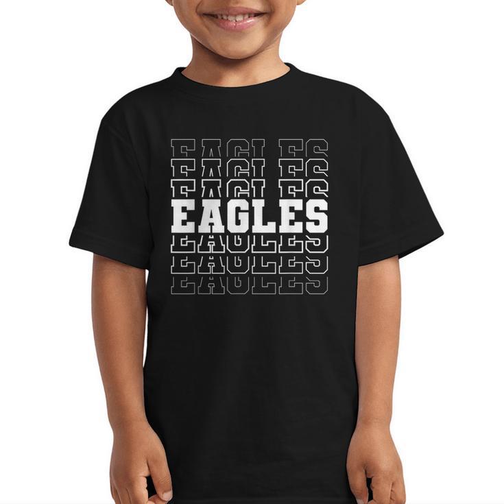 Vintage Eagles High School Go Eagles Pride Back To School Graphic Kid T-Shirt
