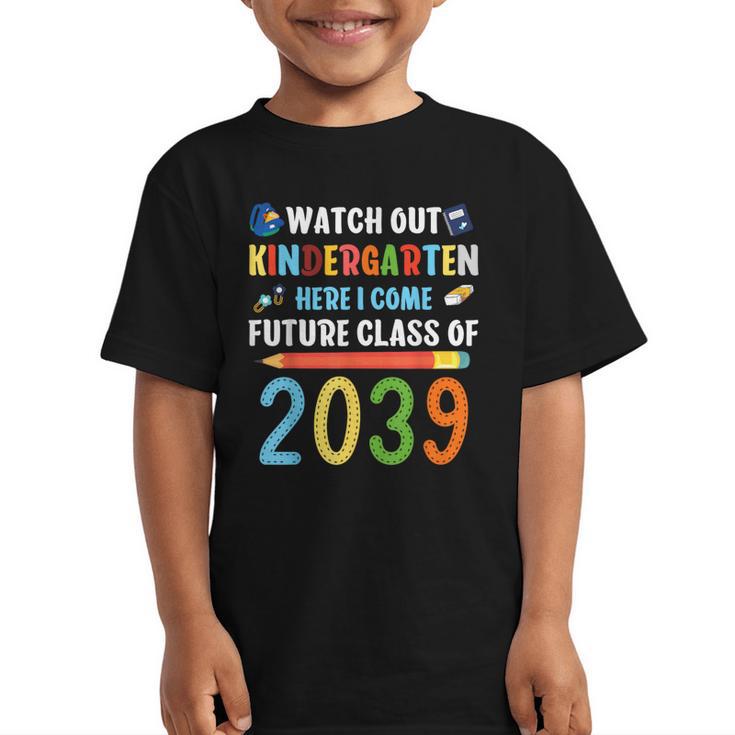 Watch Out Kindergarten Here I Come Shirts Back To School Graphic Kid T-Shirt