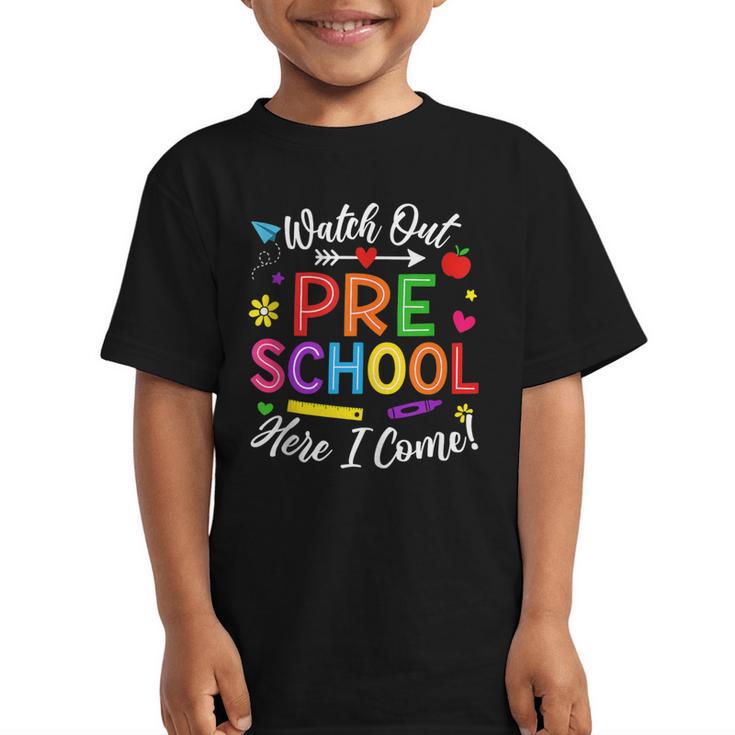 Watch Out Preschool Here I Come Back To School Future Class Graphic Kid T-Shirt