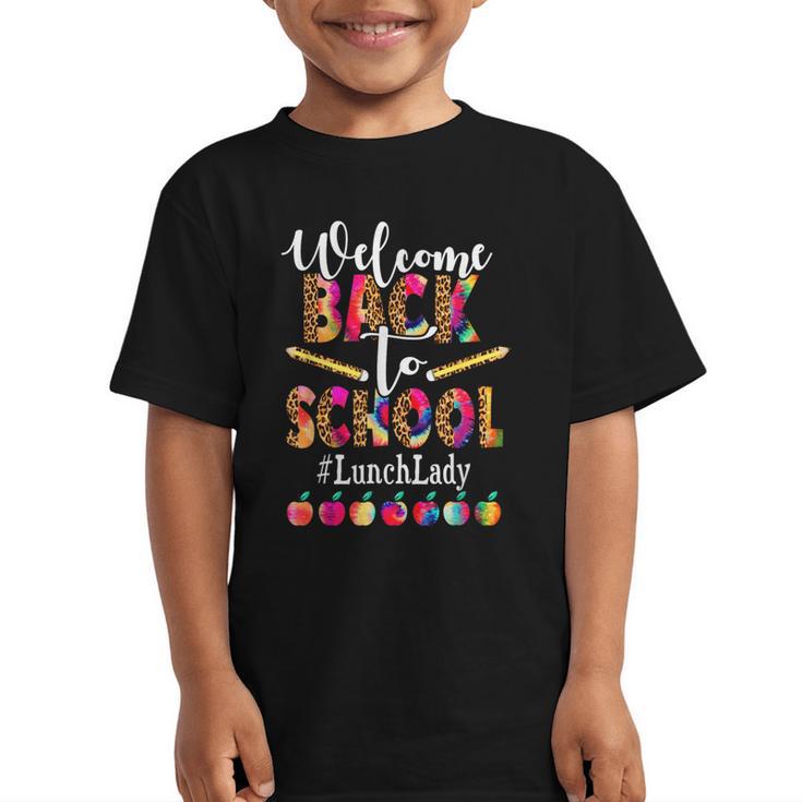 Welcome Back To School Lunch Lady Leopard On First Day Of School Graphic Kid T-Shirt