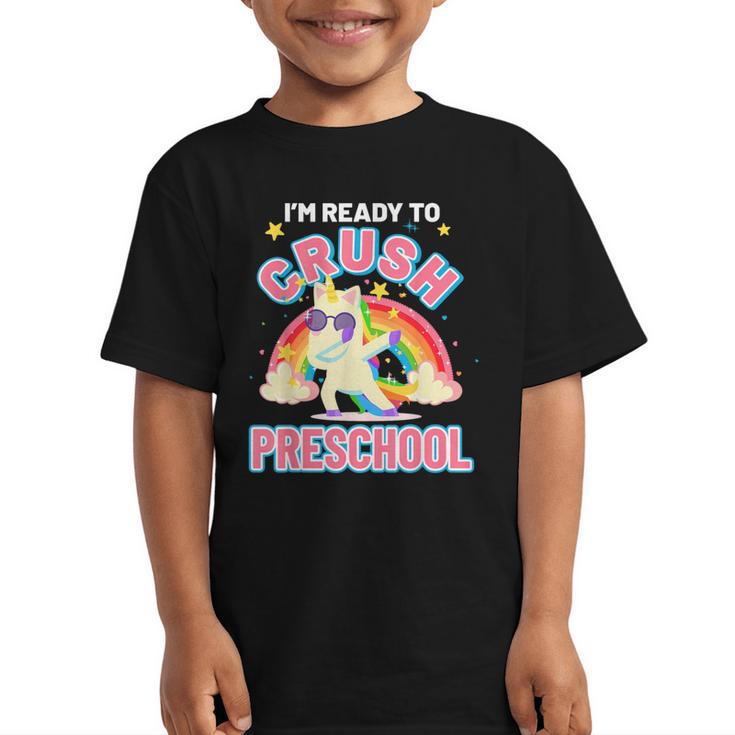 Welcome Back To School Unicorn Crushing Preschool Graphic Kid T-Shirt