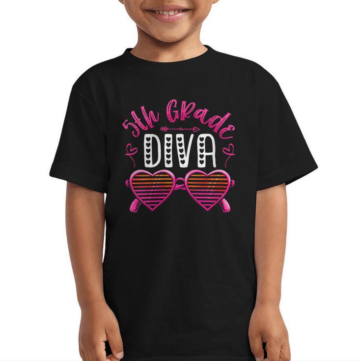 Women's 5th Grade Diva Back To School Fifth Grade For Girls Graphic Kid T-Shirt