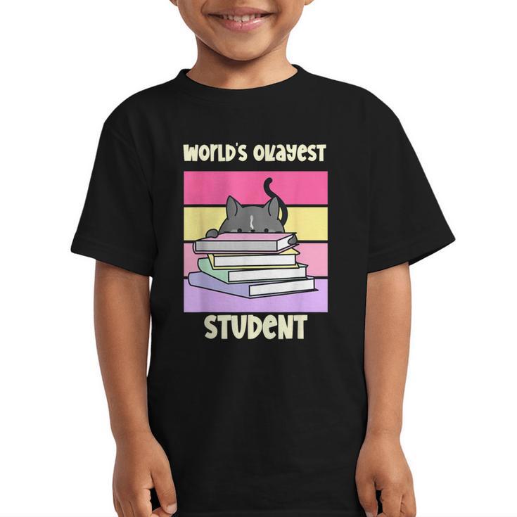 World's Okayest Student Fun Back To School & New Term Graphic Kid T-Shirt