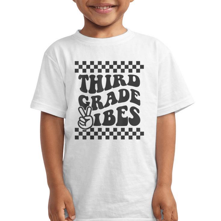 1st Day Of 3rd Grade Vibes Retro Girls Back To School Boys Graphic Kid T-Shirt