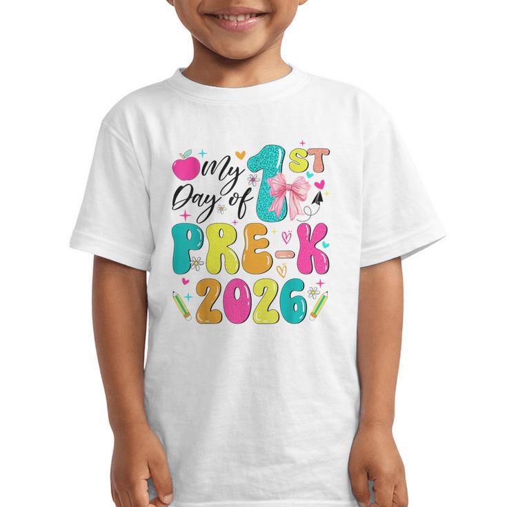 My 1st Day Of Pre-K 2026 Back To School Bow PreK Kids Girls Graphic Kid T-Shirt