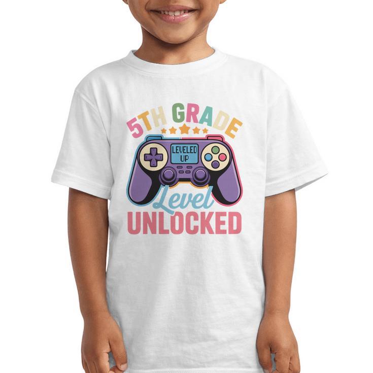 5th Grade Level Unlocked Shirt – Gamer Back To School Performance Graphic Kid T-Shirt