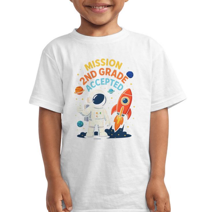 Back To School Mission Second 2nd Grade Accepted Astronaut Premium Tri-Blend Graphic Kid T-Shirt
