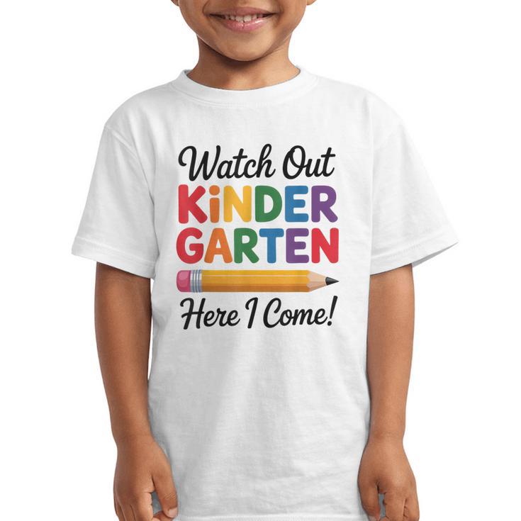 Back To School Watch Out Kindergarten Here I Come Kids Graphic Kid T-Shirt