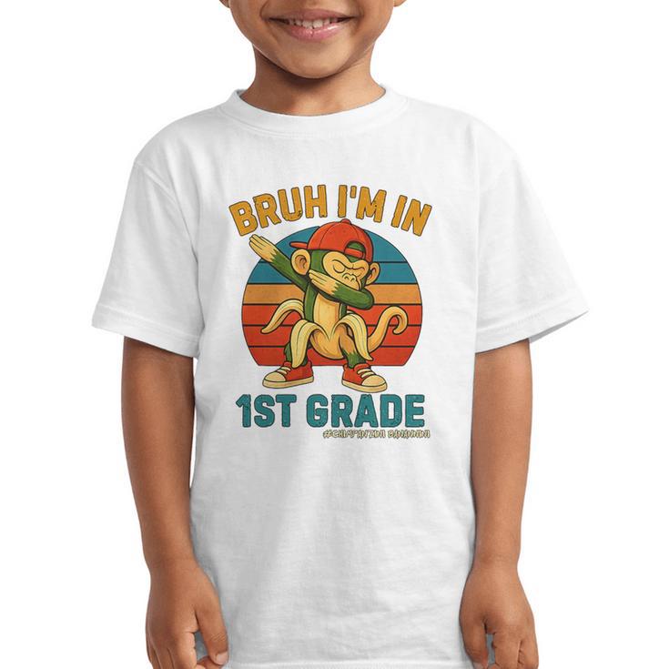 Bruh I’m In 1st Grade Italian Brainrot Meme Back To School Premium Tri-Blend Graphic Kid T-Shirt