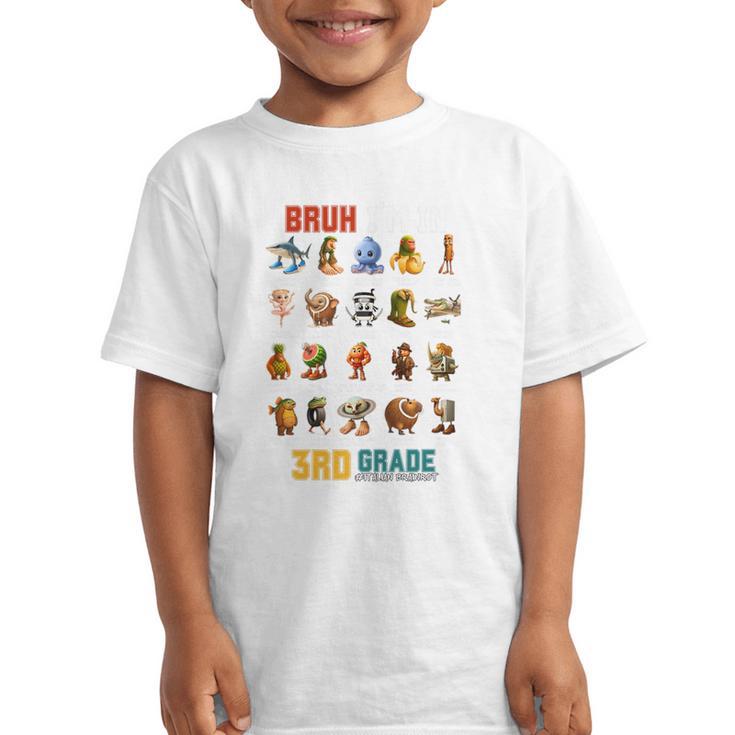 Bruh I’m In 3rd Grade Back To School Italian Brainrot Premium Tri-Blend Graphic Kid T-Shirt
