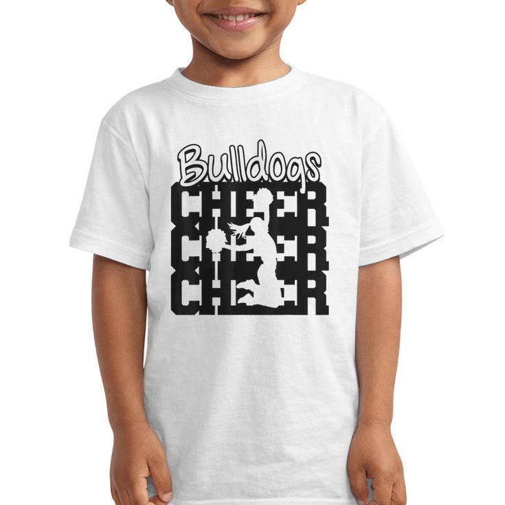 Bulldogs Cheer Back To School Cheerleading Spirit Graphic Kid T-Shirt