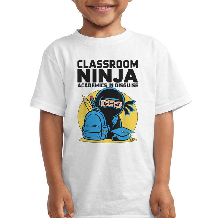 Classroom Ninja Academics In Disguise Back To School Student Graphic Kid T-Shirt