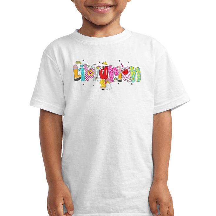 Coquette Pencil Bow Librarian Back To School Bookworm Graphic Kid T-Shirt