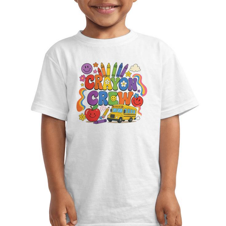 Crayon Crew Cute Back To School Vibes Student Graphic Kid T-Shirt