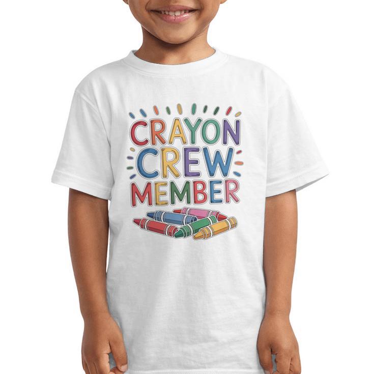 Crayon Crew Member Back To School Coloring Art Classes Graphic Kid T-Shirt