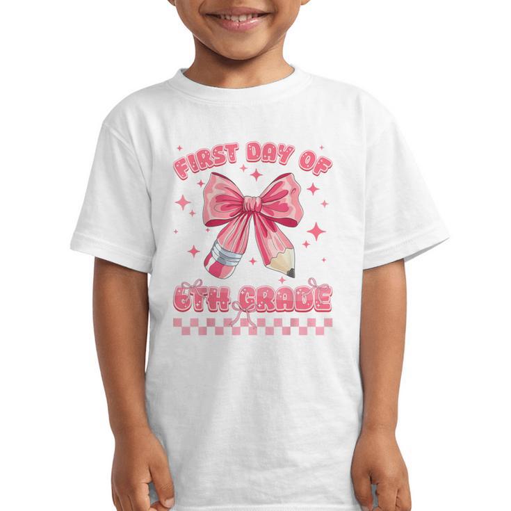 First Day Of 6th Grade Coquette Back To School Girls Kids Graphic Kid T-Shirt