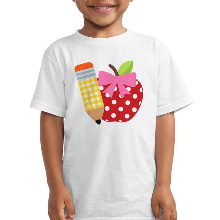 Girls Back To School Apple Toddler First Day Of Preschool Graphic Kid T-Shirt