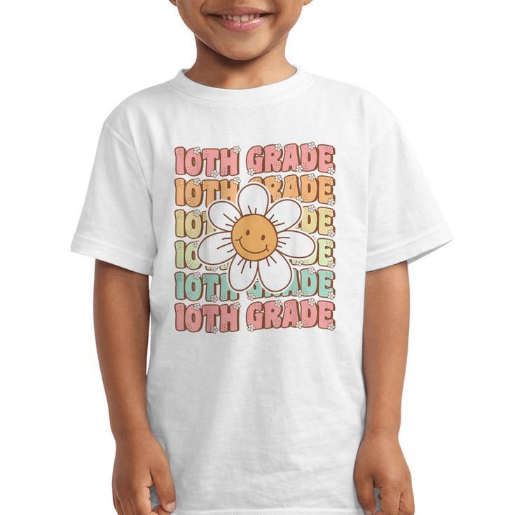 Groovy 10th Grade Back To School First Day Of Tenth Grade Graphic Kid T-Shirt