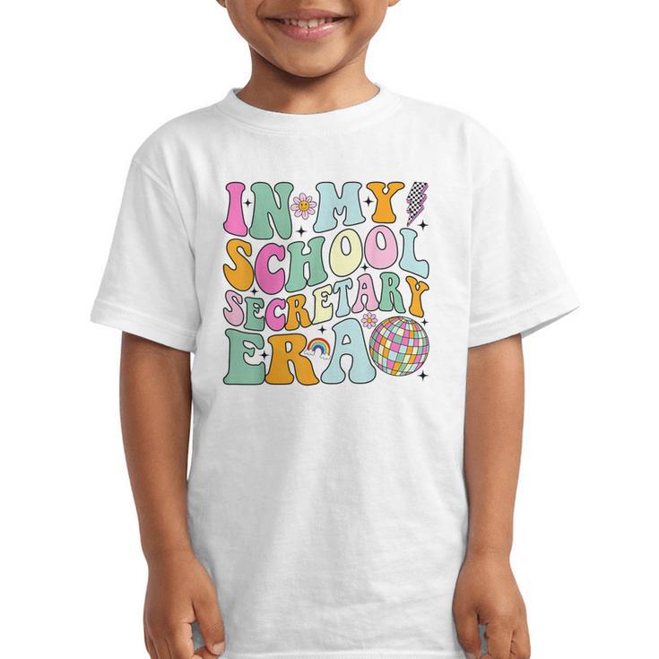 Groovy In My School Secretary Era Back To School Graphic Kid T-Shirt