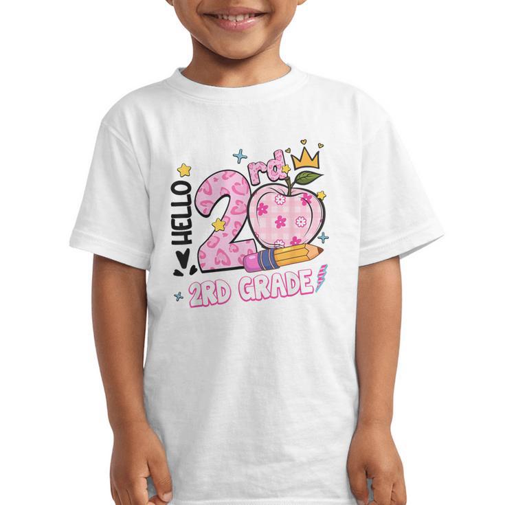 Hello Second 2nd Grade Leopard Tie Dye Girl Back To School Graphic Kid T-Shirt