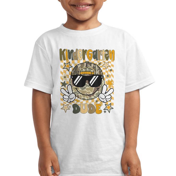 Kindergarten Camo Camouflage Smile Face Back To School Kids Graphic Kid T-Shirt